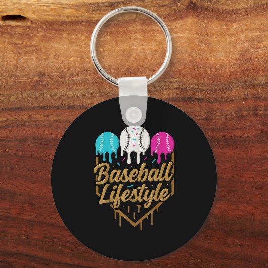 Baseball Lifestyle 101 Kleding Jeugd Baseball Drip Sleutelhanger (Voorkant)