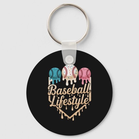 Baseball Lifestyle 101 Kleding Jeugd Baseball Drip Sleutelhanger (Voorkant)