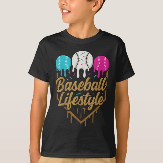 Baseball Lifestyle 101 Kleding Jeugd Baseball Drip T-shirt (Voorkant)