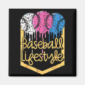 Baseball Lifestyle Ball Sprinkles Drip Boys Kids M Magneet (Voorkant)