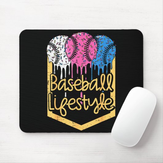 Baseball Lifestyle Ball Sprinkles Drip Boys Kids M Muismat (Met muis)
