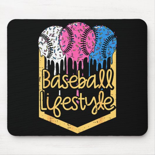 Baseball Lifestyle Ball Sprinkles Drip Boys Kids M Muismat (Voorkant)