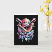 Baseball Lifestyle Ice Cream Drip Mannen Boys Kind Kaart (Gele Bloem)
