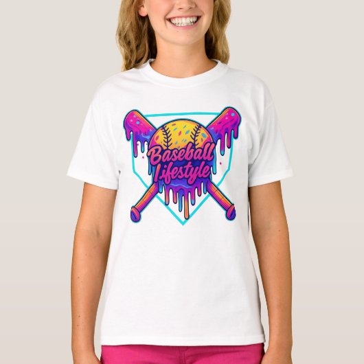 Baseball Lifestyle Kleding Jeugd Baseball Drip Ice T-shirt (Voorkant)