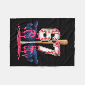 Baseball Lifestyle Shirt Youth Baseball Glove Drip Fleece Deken (Voorkant (Horizontaal))