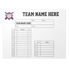 Baseball Lineup Cards Notitieblok
