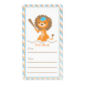 Baseball Lion Bookplate Etiket (Voorkant)