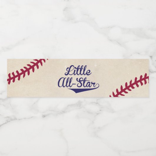 Baseball "Little All-Star" Waterflesetiketten Waterfles Etiket (Enkel label)