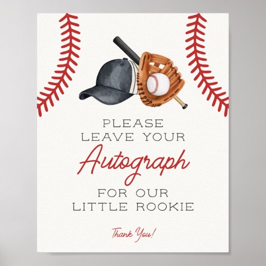 Baseball Little Rookie Autograph Guestbook Poster (Voorkant)