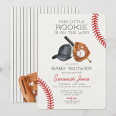 Baseball Little Rookie Baby shower Kaart (Voorkant / Achterkant)
