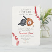 Baseball Little Rookie Baby shower Kaart (Staand voorkant)