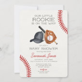 Baseball Little Rookie Baby shower Kaart (Voorkant)