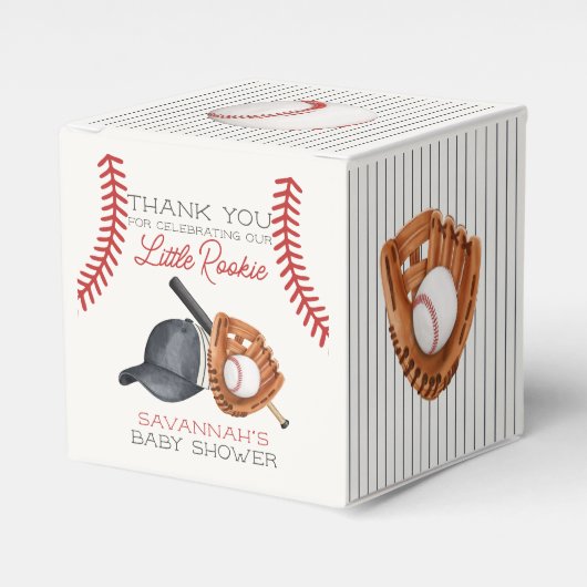 Baseball Little Rookie Home Run Baby shower Favori Bedankdoosjes (Voorkant Zijde)