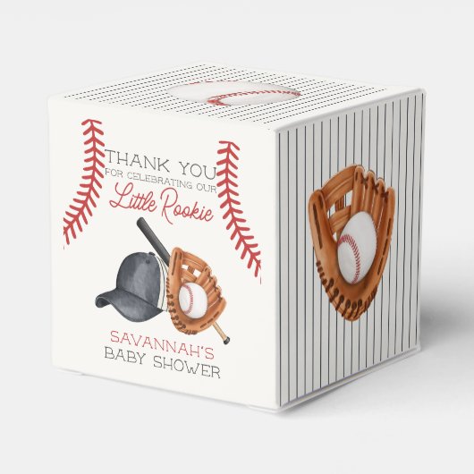 Baseball Little Rookie Home Run Baby shower Favori Bedankdoosjes (Achterkant)