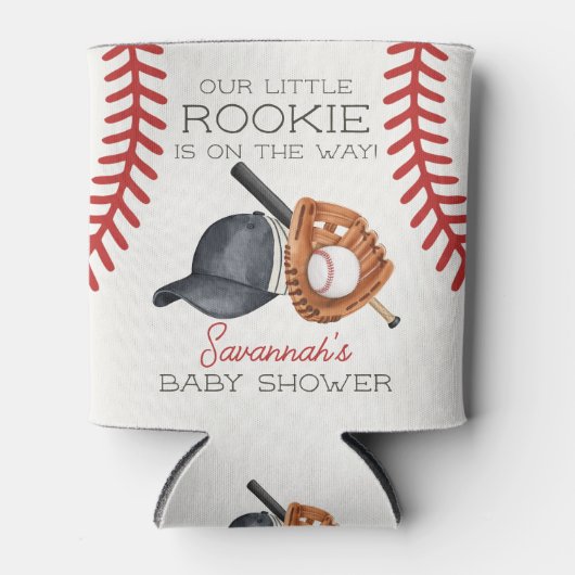 Baseball Little Rookie Home Run Baby shower Favori Blikjeskoeler (Voorkant)