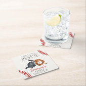 Baseball Little Rookie Home Run Baby shower Kartonnen Onderzetters (Insitu)