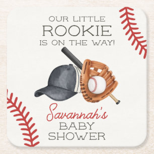 Baseball Little Rookie Home Run Baby shower Kartonnen Onderzetters