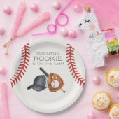 Baseball Little Rookie Home Run Baby shower Papieren Bordje (Feest)