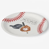 Baseball Little Rookie Home Run Baby shower Papieren Bordje (Gekanteld)