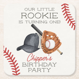 Baseball Little Rookie Home Run Verjaardag Kartonnen Onderzetters