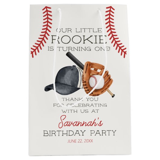 Baseball Little Rookie Home Run Verjaardagsgunst Medium Cadeauzakje (Voorkant)
