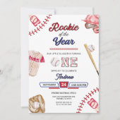 Baseball Little Slugger 1st Birthday Boy Party Kaart (Voorkant)