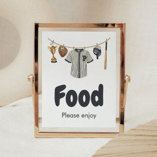 Baseball Little Slugger Baby shower Eten Poster