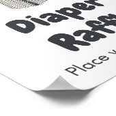 Baseball Little Slugger Baby shower Luier Raffle Poster (Hoek)