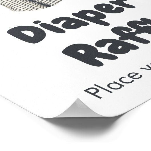 Baseball Little Slugger Baby shower Luier Raffle Poster (Hoek)