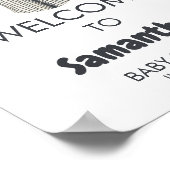 Baseball Little Slugger Baby shower Welkom Poster (Hoek)