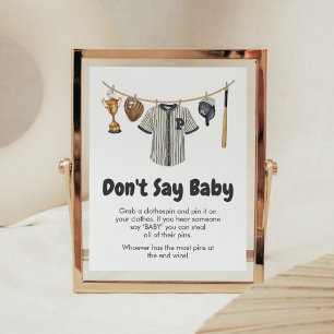 Baseball Little Slugger Baby shower Zeg geen Baby Poster