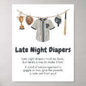 Baseball Little Slugger Late Night Luiers Poster (Voorkant)