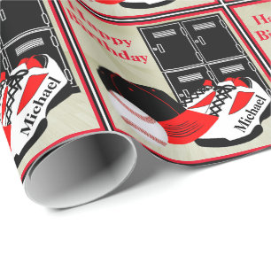 Baseball Locker Room Persoonlijke Birthday Cadeau Cadeaupapier