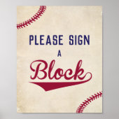 Baseball Log in als je een blokkering wilt Baby sh Poster (Voorkant)