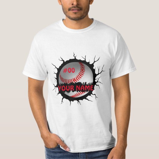 Baseball-Logo, Baseball Custom Name, Baseball Gift T-shirt (Voorkant)
