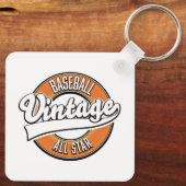 Baseball logo in vintage stijl. sleutelhanger (Achterkant)