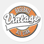 Baseball  logo. ronde sticker (Voorkant)