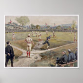 Baseball Louis Prang Antiek Print 1887 (Voorkant)