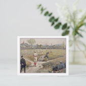Baseball Louis Prang Antiek Print 1887 Briefkaart (Staand voorkant)