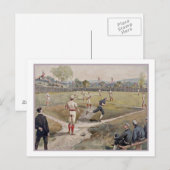 Baseball Louis Prang Antiek Print 1887 Briefkaart (Voorkant / Achterkant)