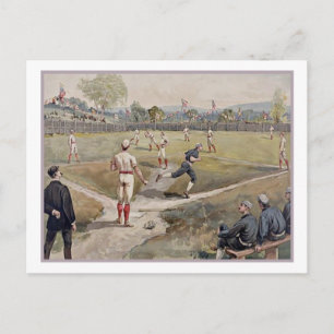 Baseball Louis Prang Antiek Print 1887 Briefkaart