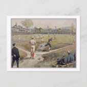 Baseball Louis Prang Antiek Print 1887 Briefkaart (Voorkant)