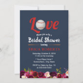 Baseball Love Burgundy Floral Navy Vrijgezellenfee Kaart (Voorkant)