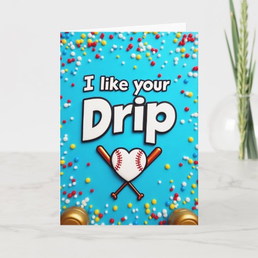 Baseball Love Drip Card Kaart (Voorkant)