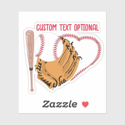 Baseball Love, Glove and Bats Sticker (Vel)