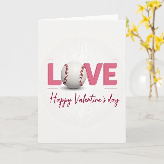 Baseball Love Pattern Card Kaart (Gele Bloem)