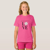 Baseball LOVE: Persoonlijk voeg naam en nummer toe T-shirt (Voorkant volledig)
