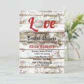Baseball Love Rustic Sports Wedding Vrijgezellenfe Kaart (Staand voorkant)