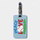 Baseball Love Sports Bagagelabel (Achterkant verticaal)