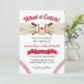 Baseball Love Sports Theme Summer Weddenschap Kaart (Staand voorkant)